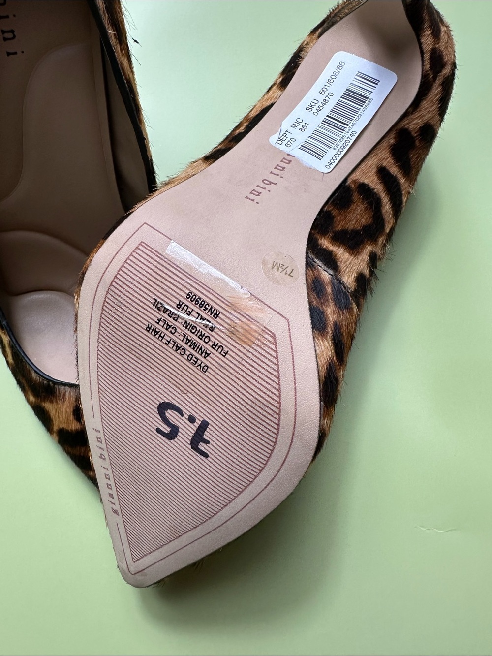 Gianni Bini Leopard Print Pointed Toe Pumps - Brown/Black - Picture 9 of 16